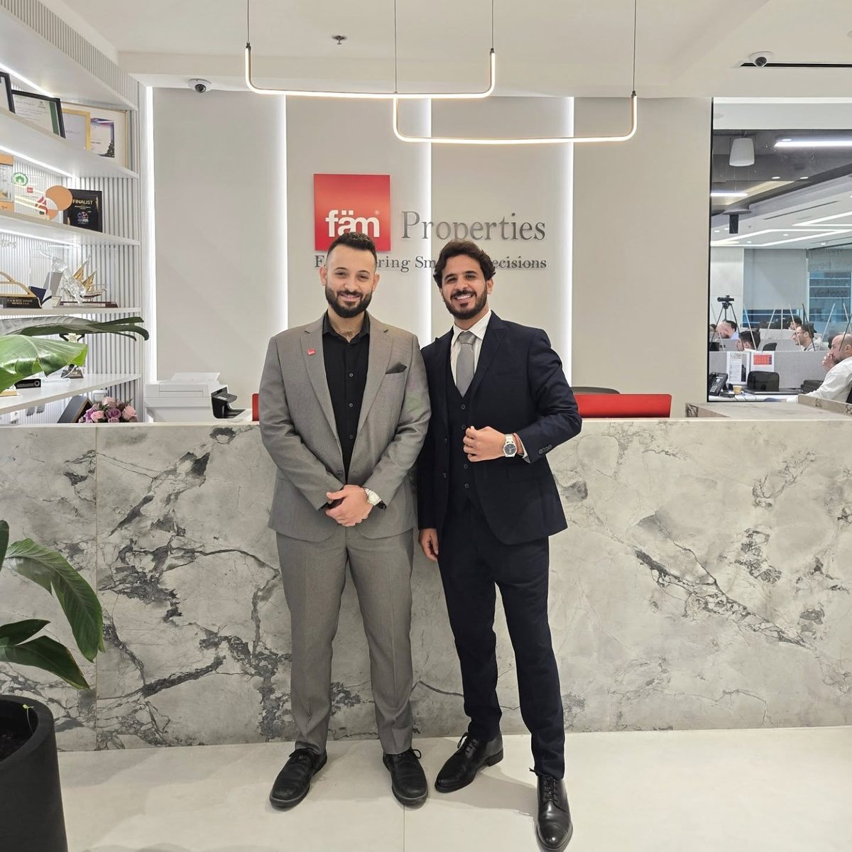 Mo Daas in the fäm Properties lobby in Dubai