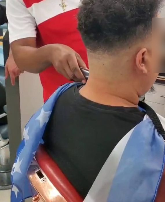 Clippers on a fade, mid-cut